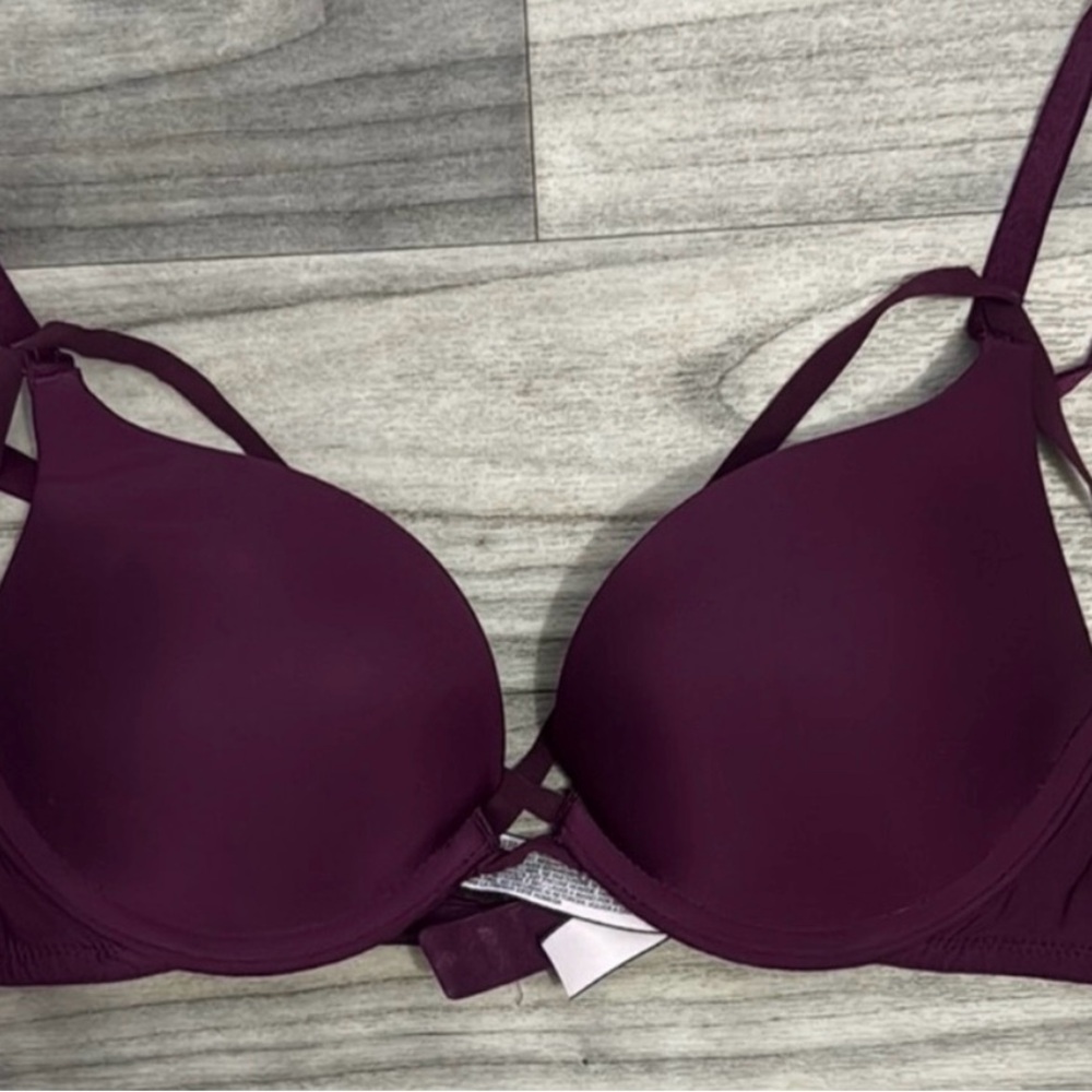 Victoria's Secret Burgundy Strappy Crisscross, Padded Push-up Bra
